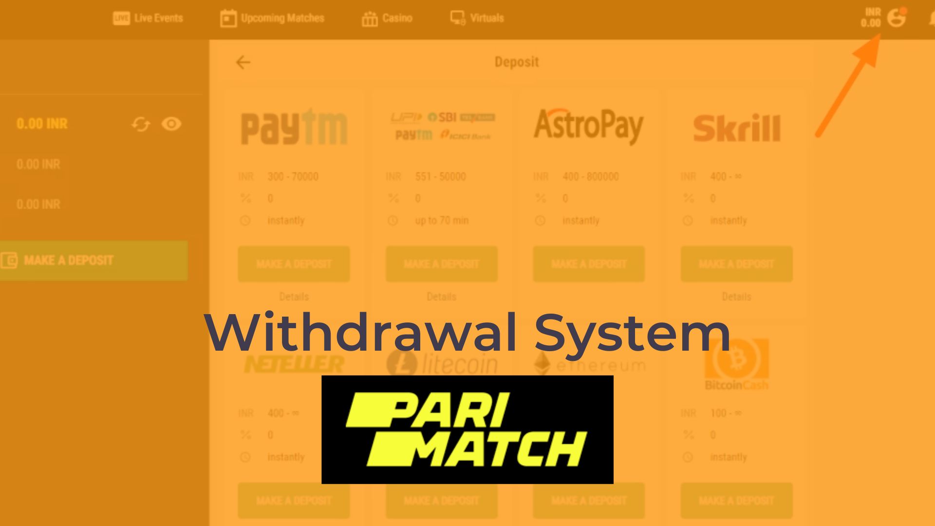Parimatch's Withdrawal System