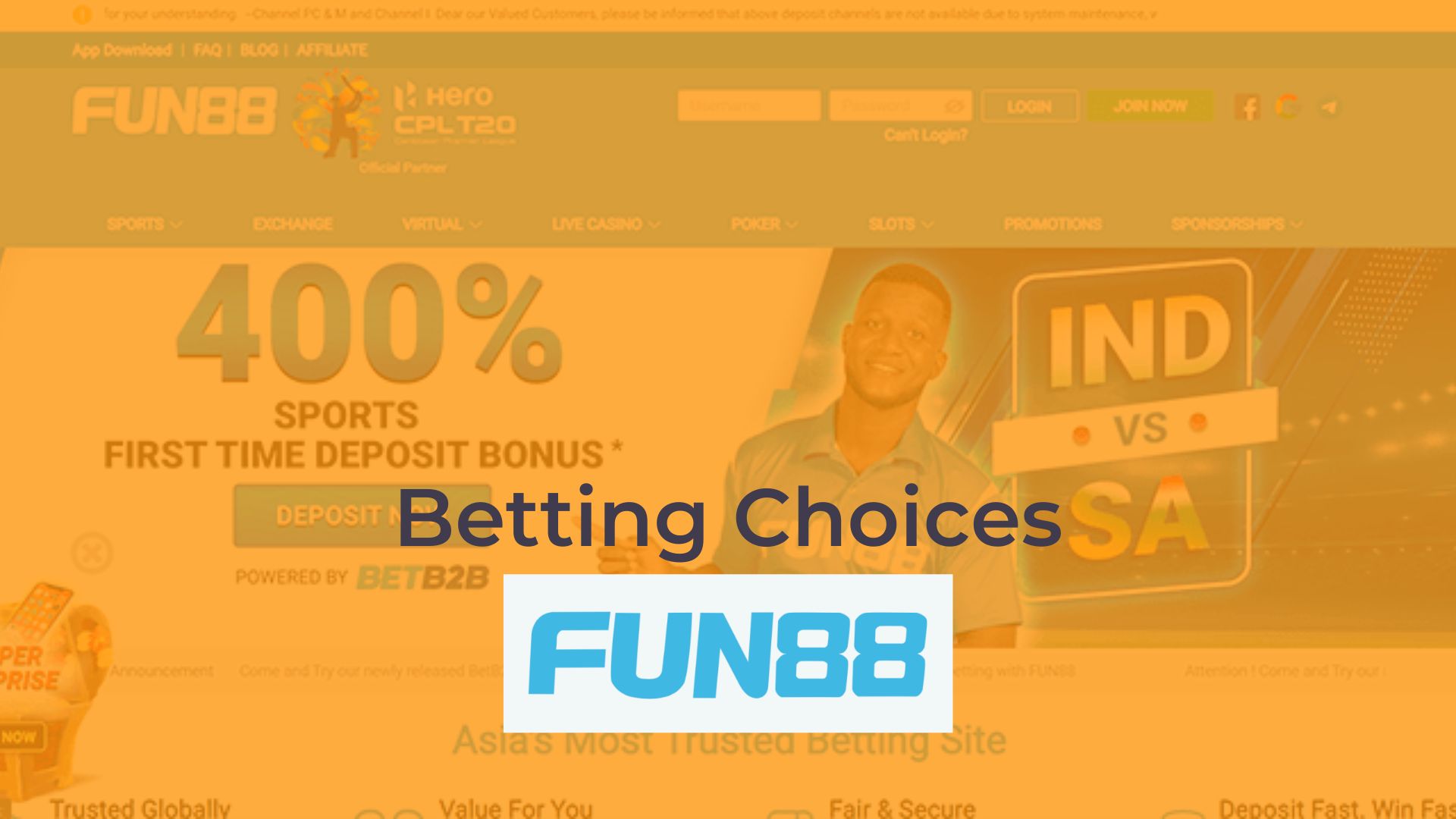 Betting Choices Fun88