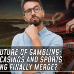 Illustration depicting the future of gambling, focusing on the possible convergence of casinos and sports betting.